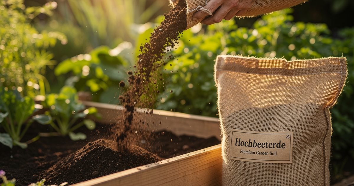 Hochbeet-Erde, Bio-Duenger und Kompost - alles fuer die optimale Naehrstoffversorgung