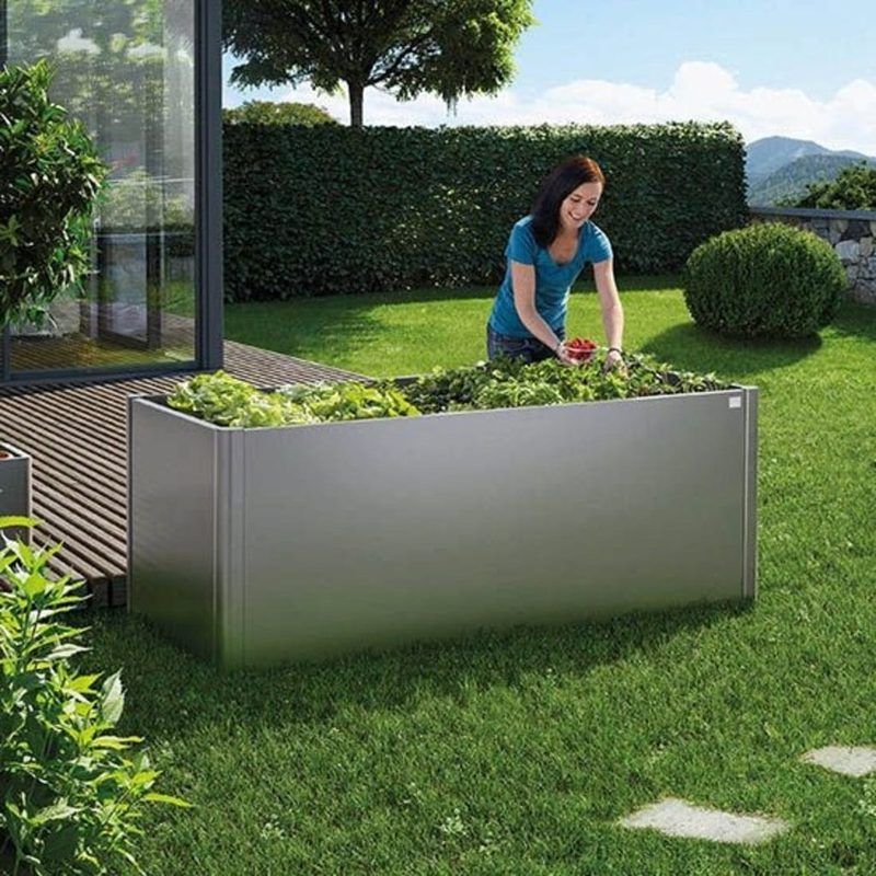 Biohort Hochbeet 201 × 102 × 77 cm in dunkelgrau-metallic – Premium-Metall-Hochbeet aus Österreich