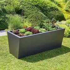 Gutta Hochbeet Valenta 200 in Anthrazit – großes Aluminium-Hochbeet mit V-Form 200 × 90 × 80 cm