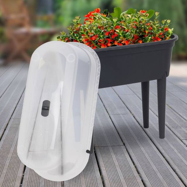 Hochbeet Komplettset Kunststoff 80 × 40 × 83 cm anthrazit – günstigstes Balkon-Hochbeet