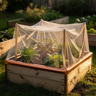 Schutz und Netze fuers Hochbeet Hochbeet-Schutz mit Kupferband und Schutznetz gegen Schaedlinge und Frost