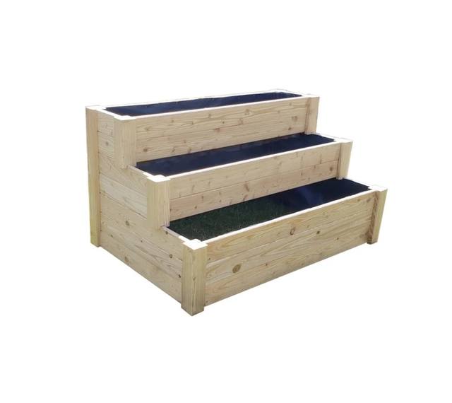 Westmann Premium Treppenhochbeet 120x76x64 cm Laerche Stufendesign